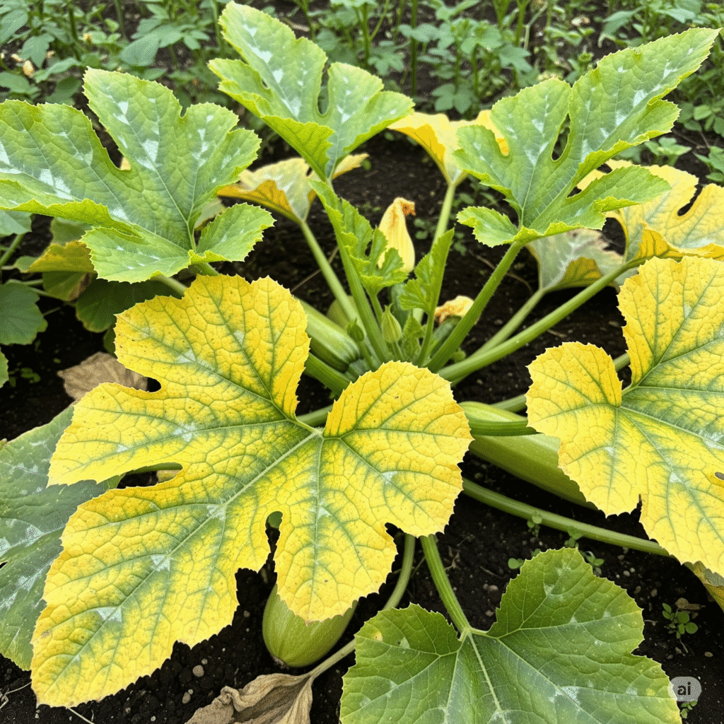 Leaves On A Zucchini Plant Turning Yellow
