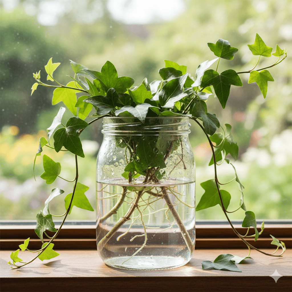 english ivy growing in water