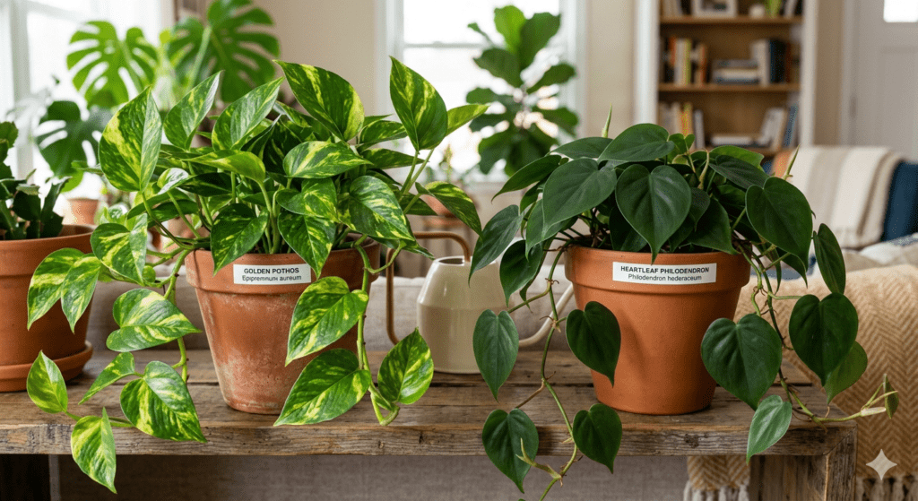 pothos vs philodendron