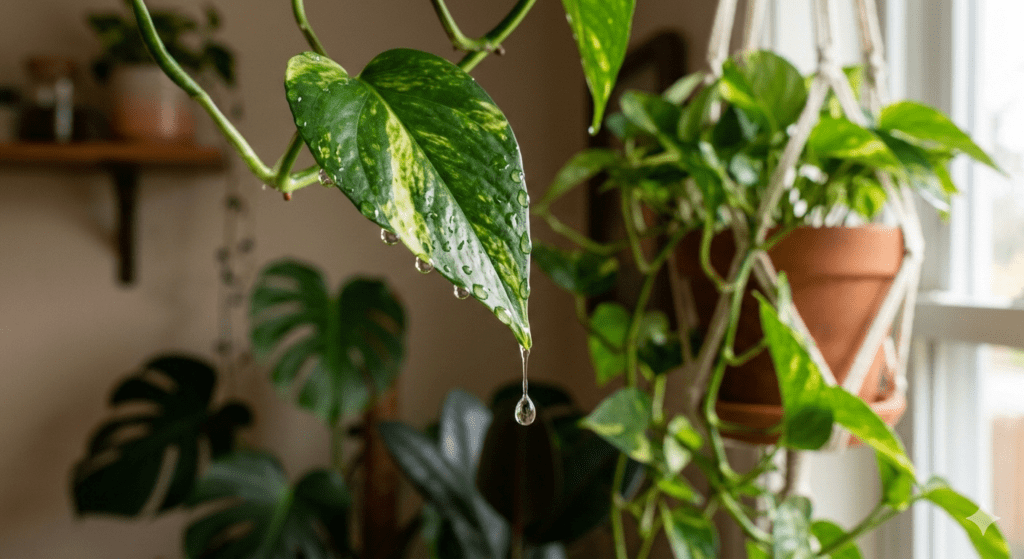 Indoor Plant Dripping Water