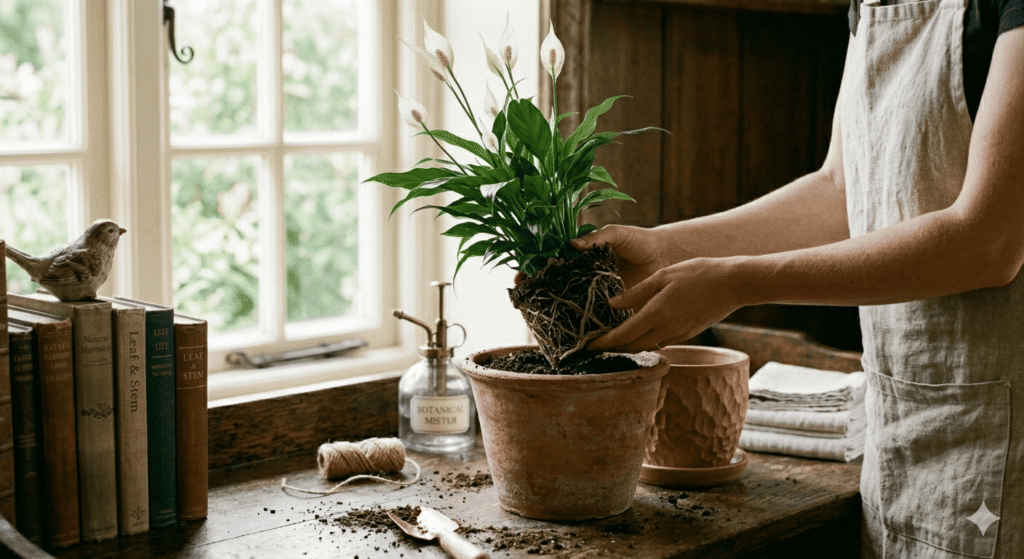 repot peace lily