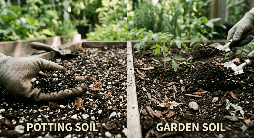 Potting Soil vs Garden Soil