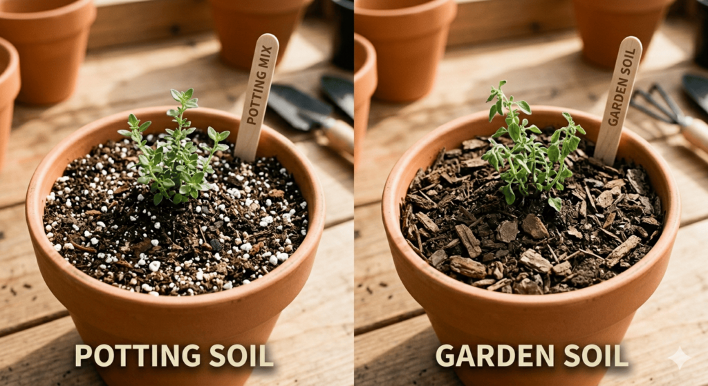 Potting Soil vs Garden Soil