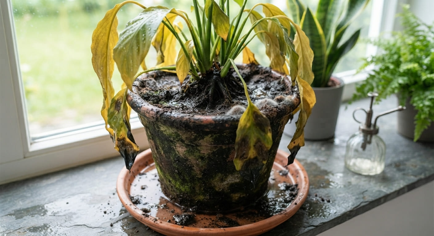overwatered houseplants