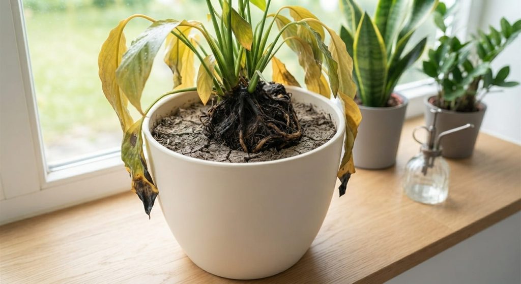 signs of overwatering plants